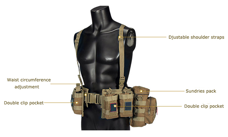 Khaki Tactical Army Chest Rig (၂)ခု၊